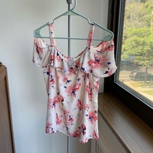 Sienna Sky floral cold shoulder top